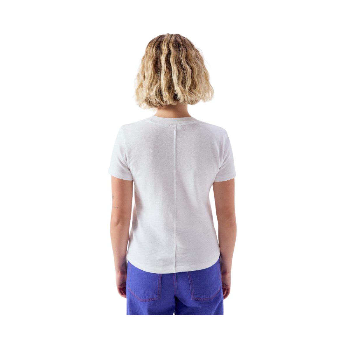 T-Shirt Ajuste Mc Col Rond - Blanc