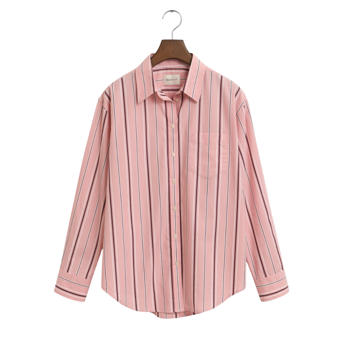 Relaxed Classic Poplin Striped Shirt - Summer Rose