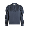 Rosslyn Heavy Sateen Blouse - Navy