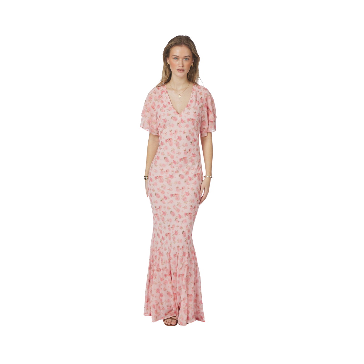 Celesse Flower Fade Dress - Light Pink
