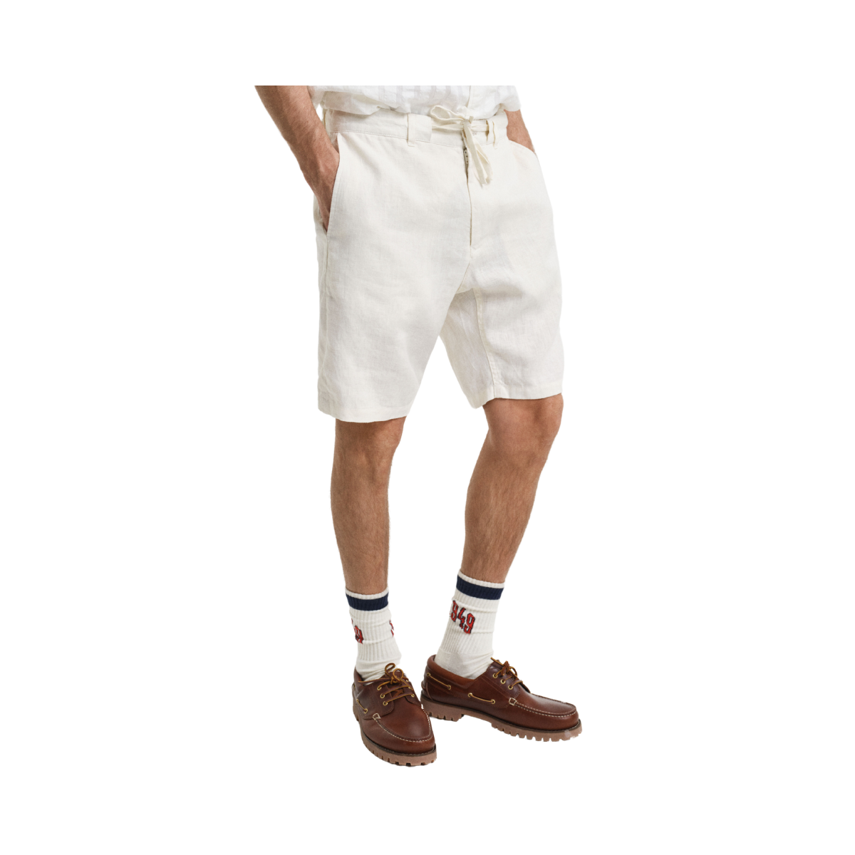 Relaxed Linen DS Shorts - Cream