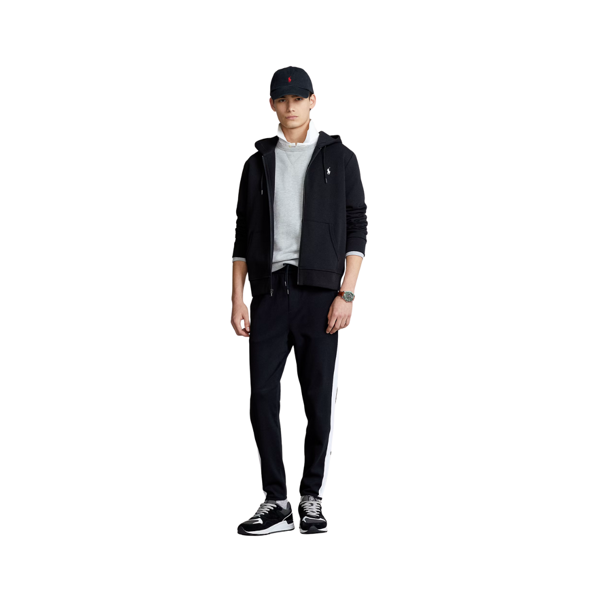 Double Knit Full-Zip Hoodie - Polo Black