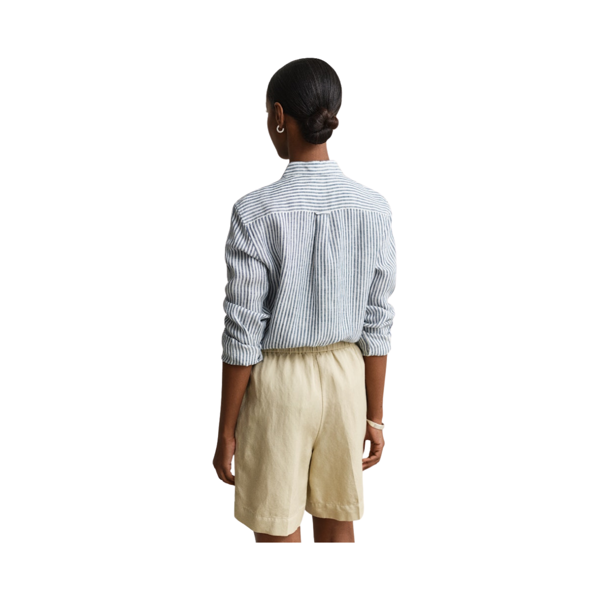 Striped Linen LS Shirt - Evening Blue