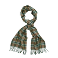 Wool Checked Scarf - 366 Grass Green