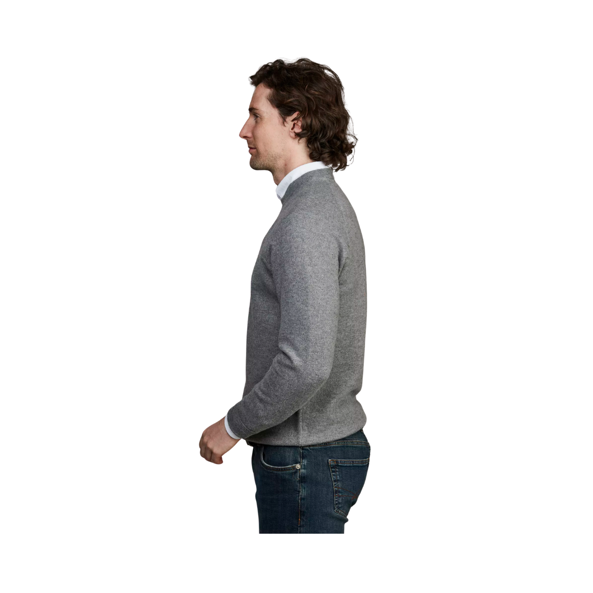 Crew Neck College Sweater - Grey