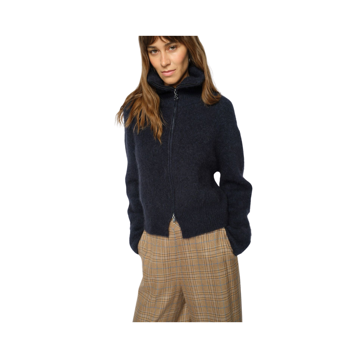 MMHulda Knit Zip Cardigan - Salute Navy