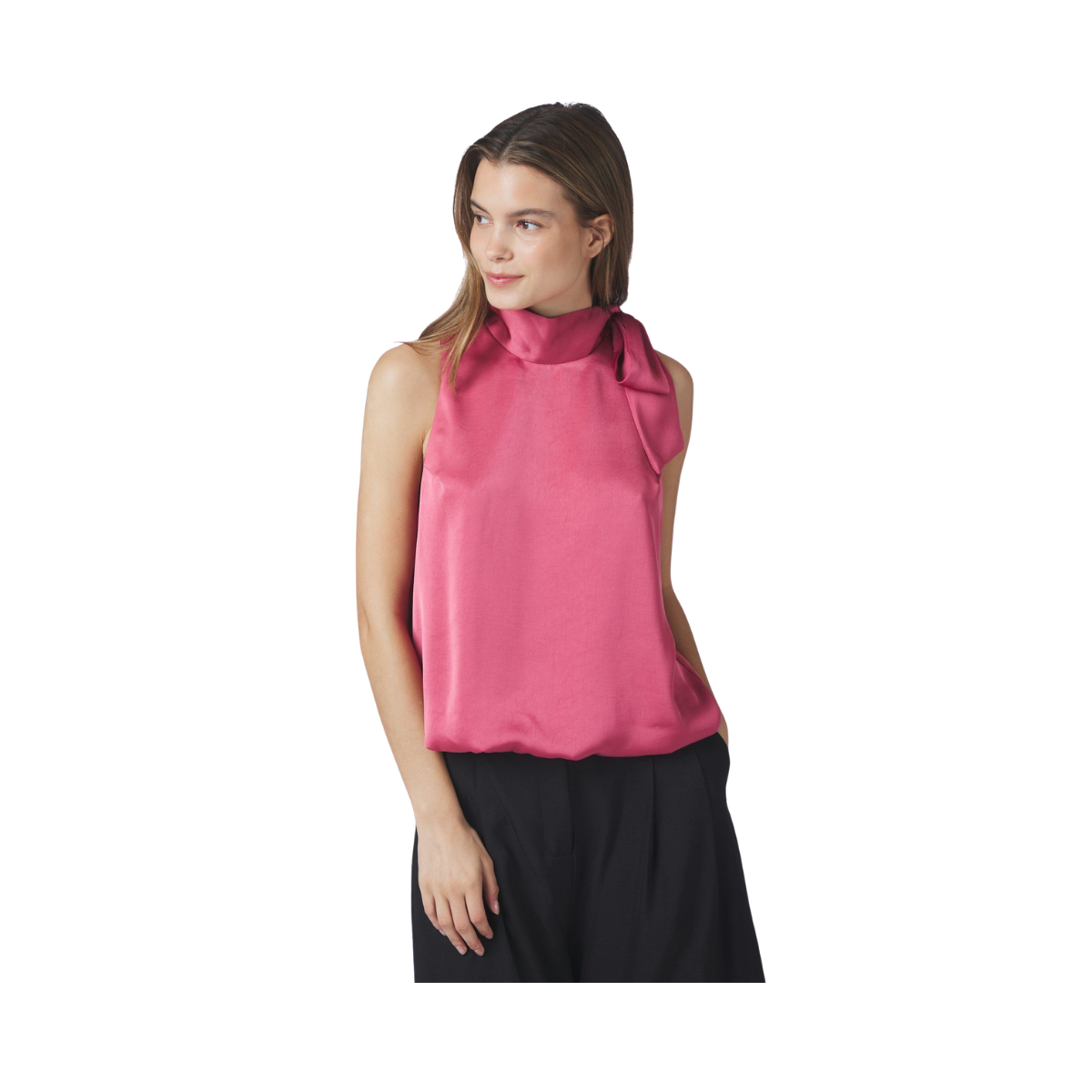 Veda Heavy Sateen Top - Cherry Pink