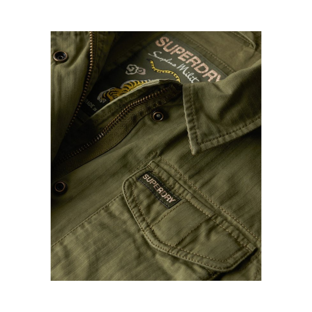 Military M65 Lined Jacket - Burnt Olive