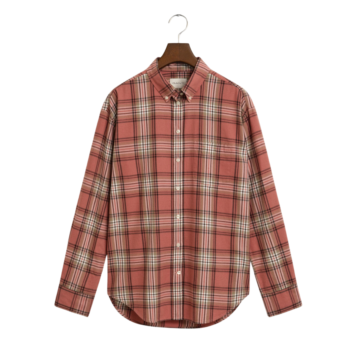 Relaxed Checked Flannel Shirt - Faded Brick