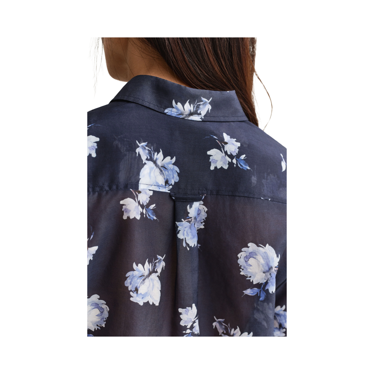 Reg Floral Print LS Shirt - Evening Blue