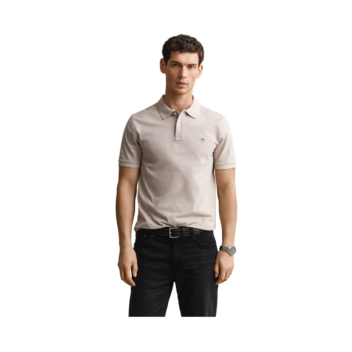 Shield SS Pique Polo - Clay Beige