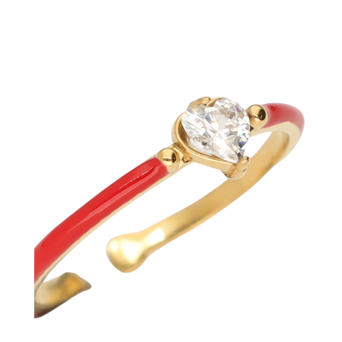 Ring Fine Red Strass - Gold