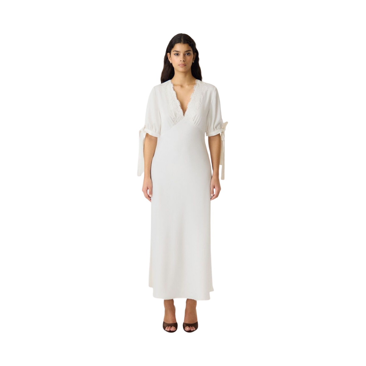 YASPella 2/4 Long Dress - Pristine