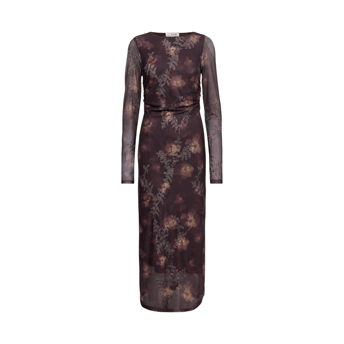 Belena L/S Dress - 156 Brown/Sand