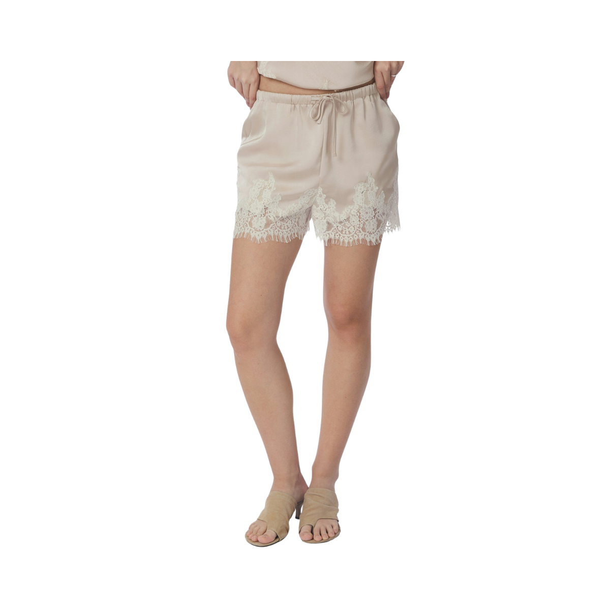 Siena Lace Shorts - Champagne