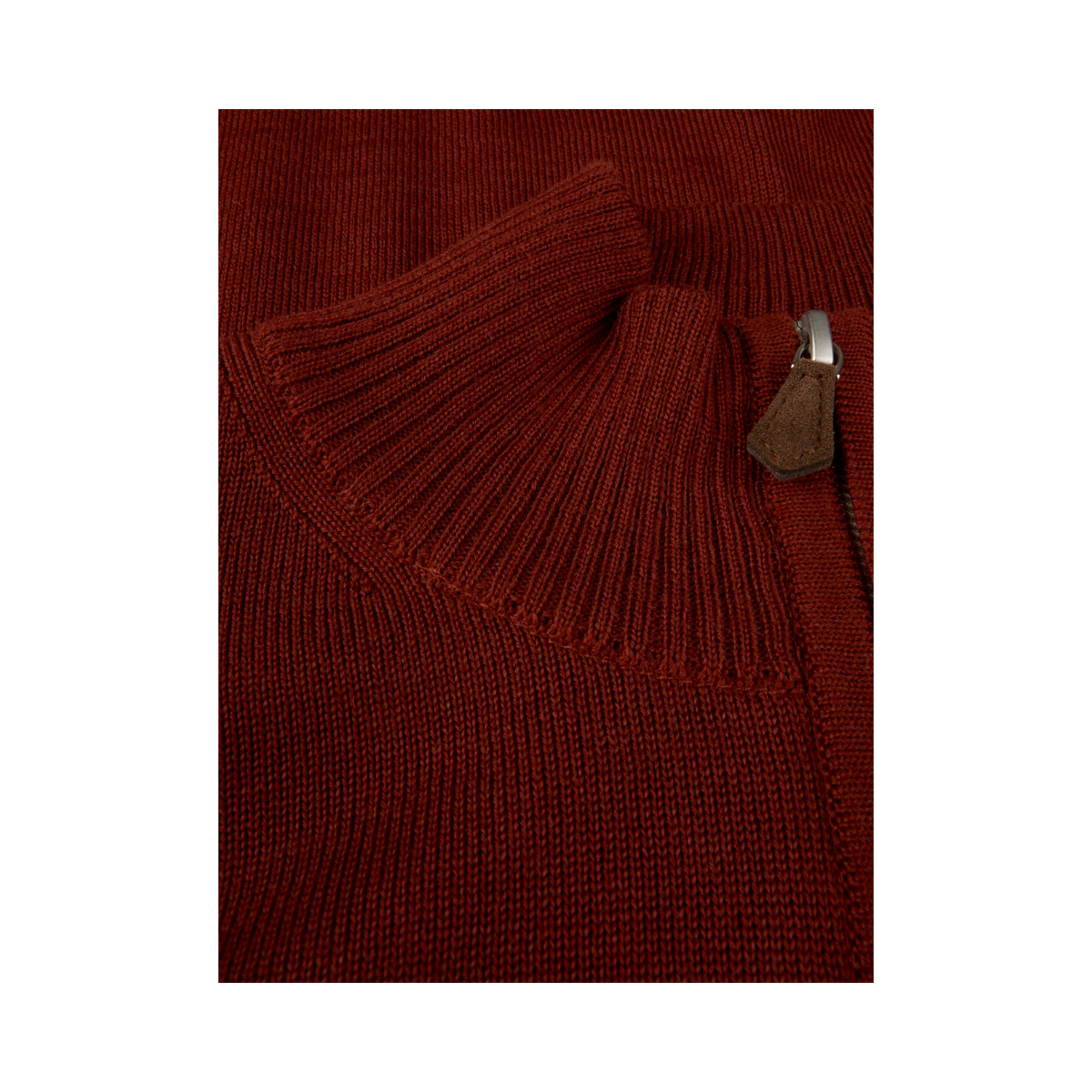 Pullover Knitted Half Zip - Dark Orange