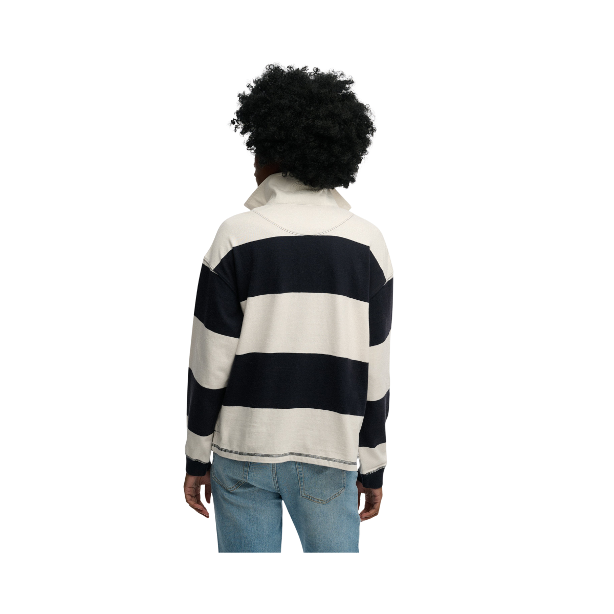 Heritage Stripe Rugby Top - Navy/Ecru