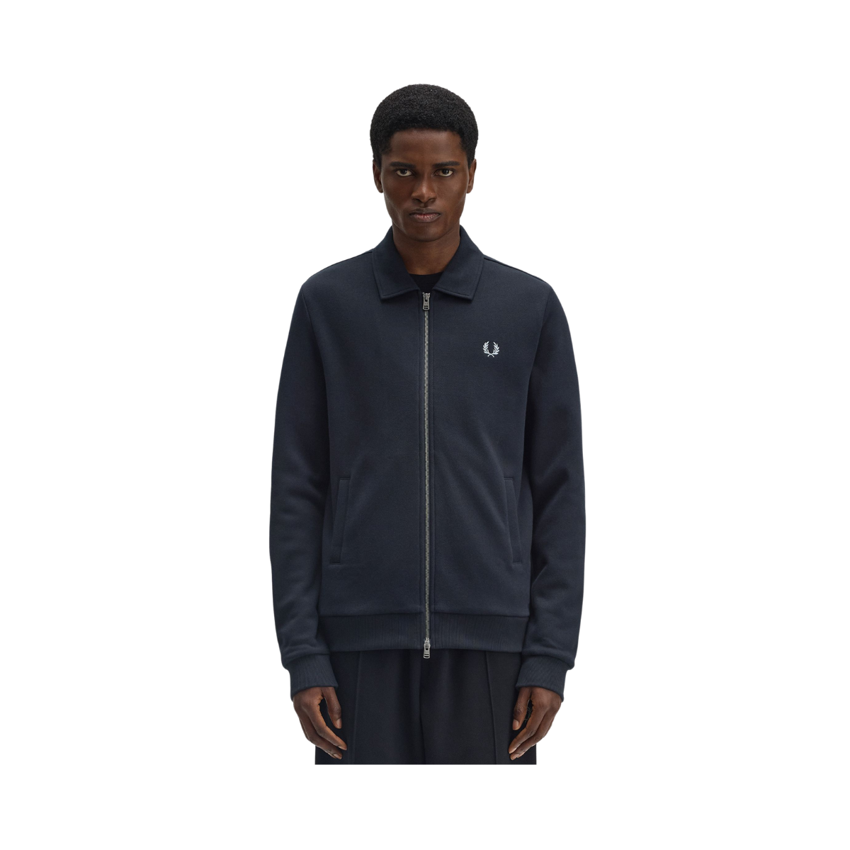 Zip Collared Sweatshirt - Navy