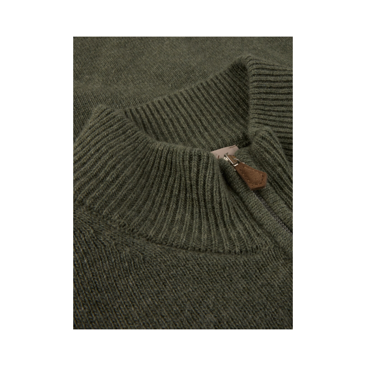 Pullover Knitted Half Zip - Green
