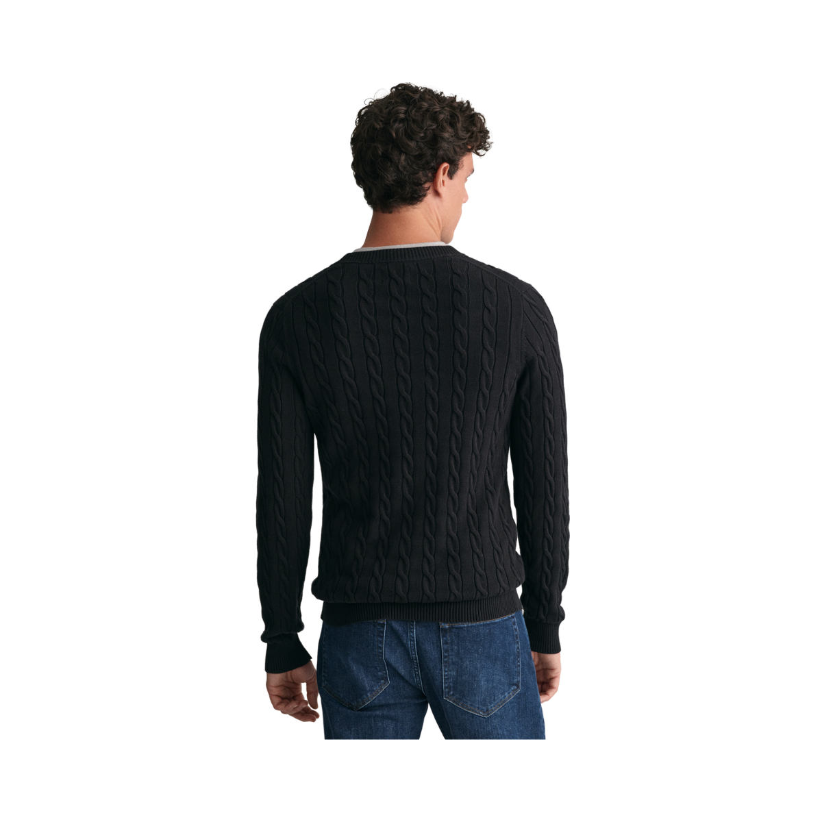 Cotton Cable C-Neck - Black