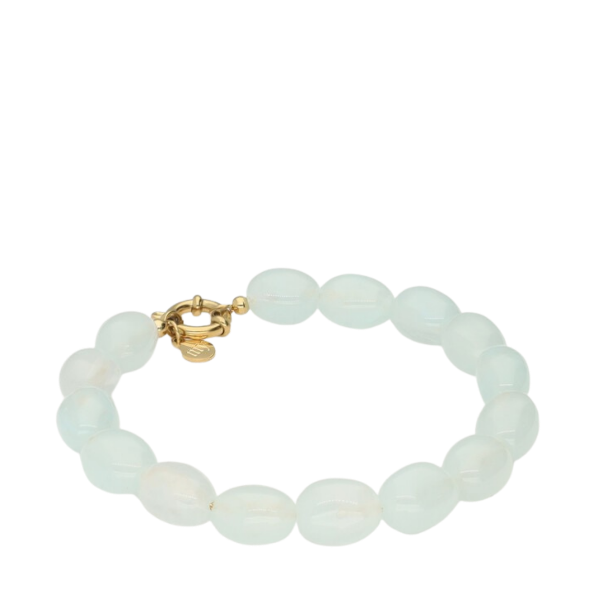 Bracelet Beads Light Blue - Gold