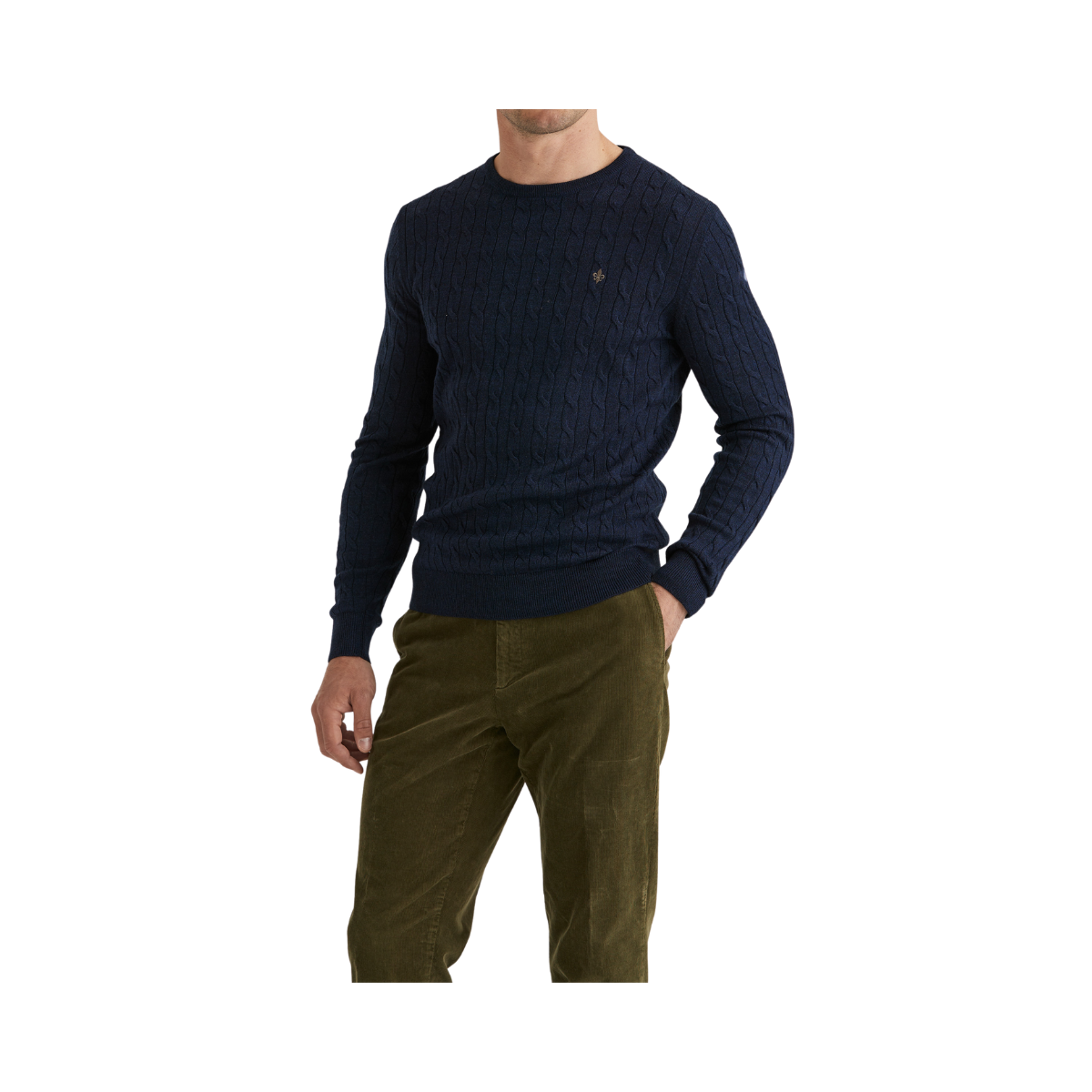 Merino Cable Oneck - Navy