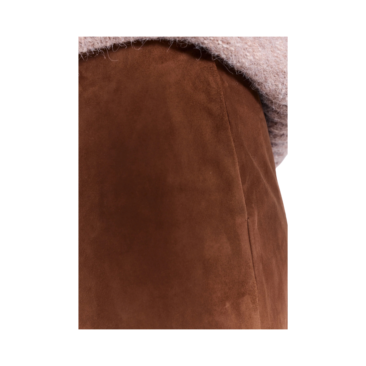 Nathalio Suede Midi Skirt - Caramel Brown