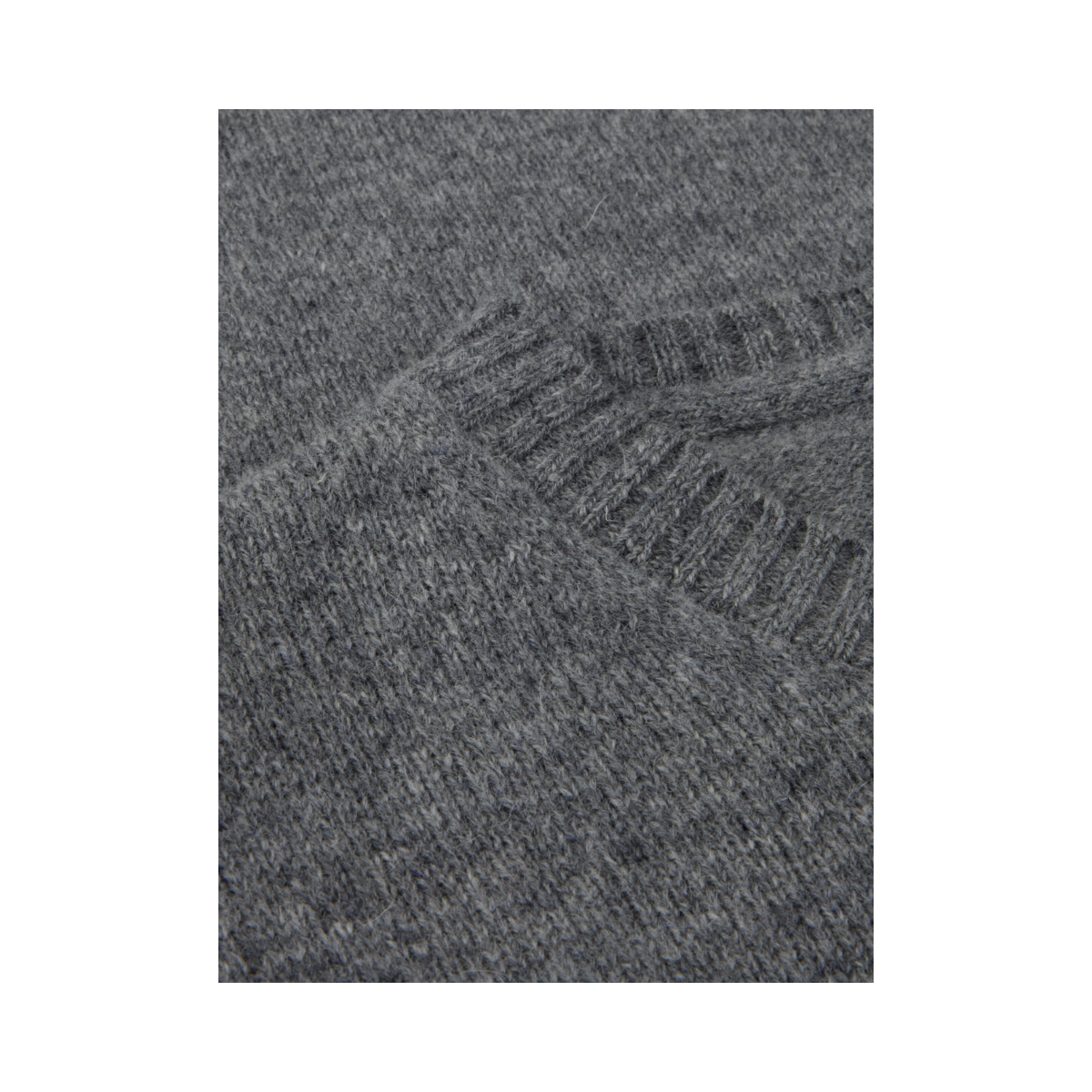 Sweater Knitted Crew Lambs Wool - Grey