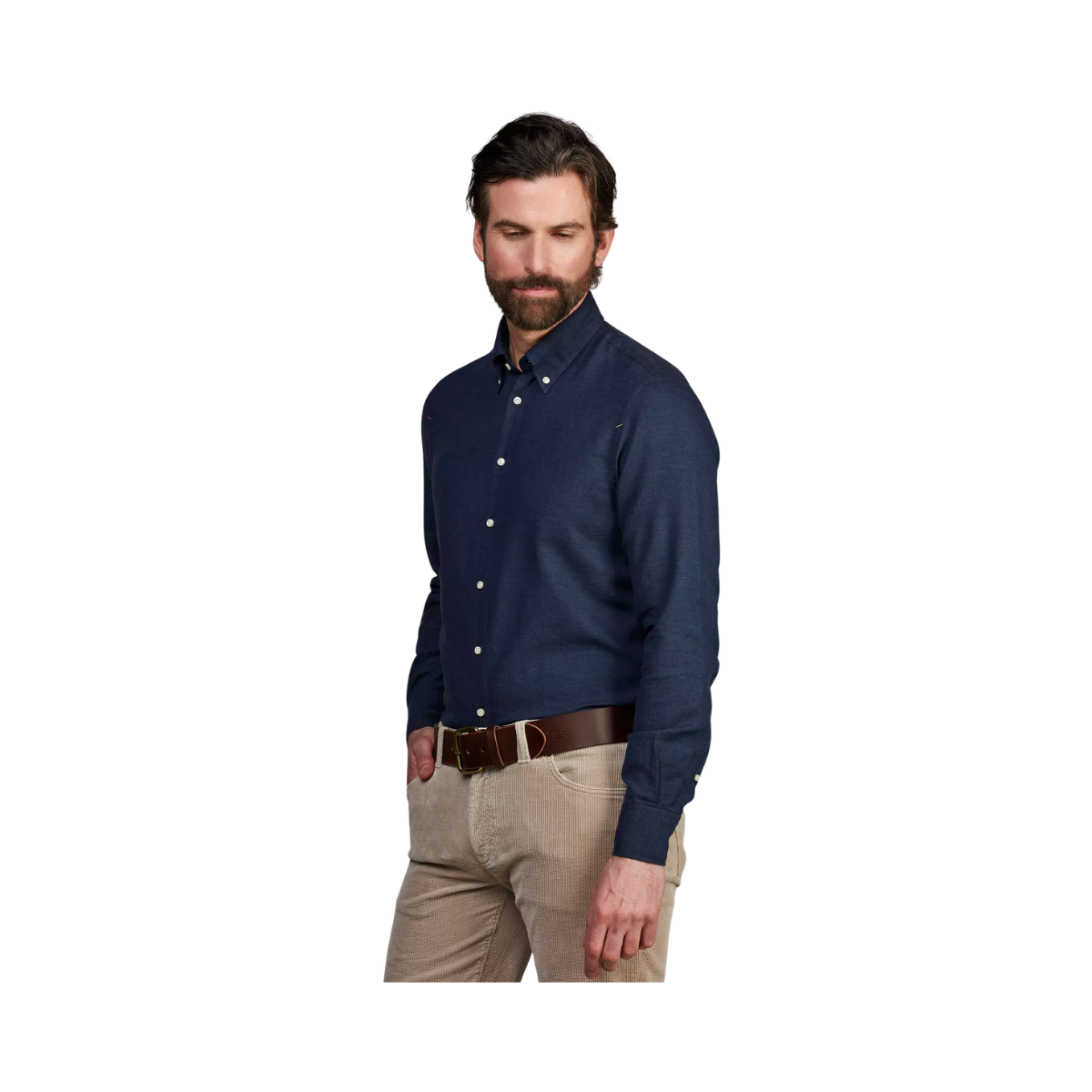 Solid Flanel Shirt - Dark Blue