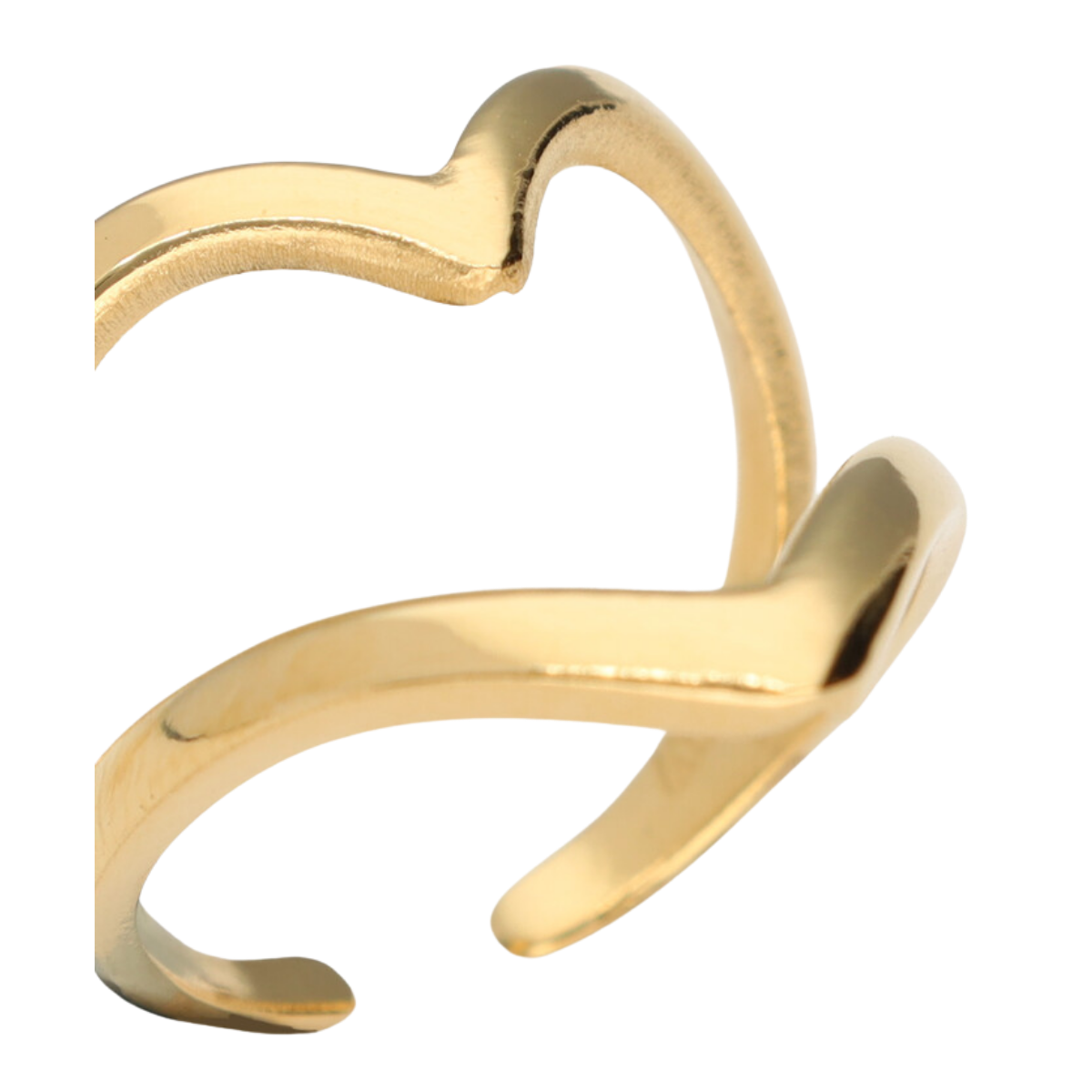 Ring Big Open Heart - Gold