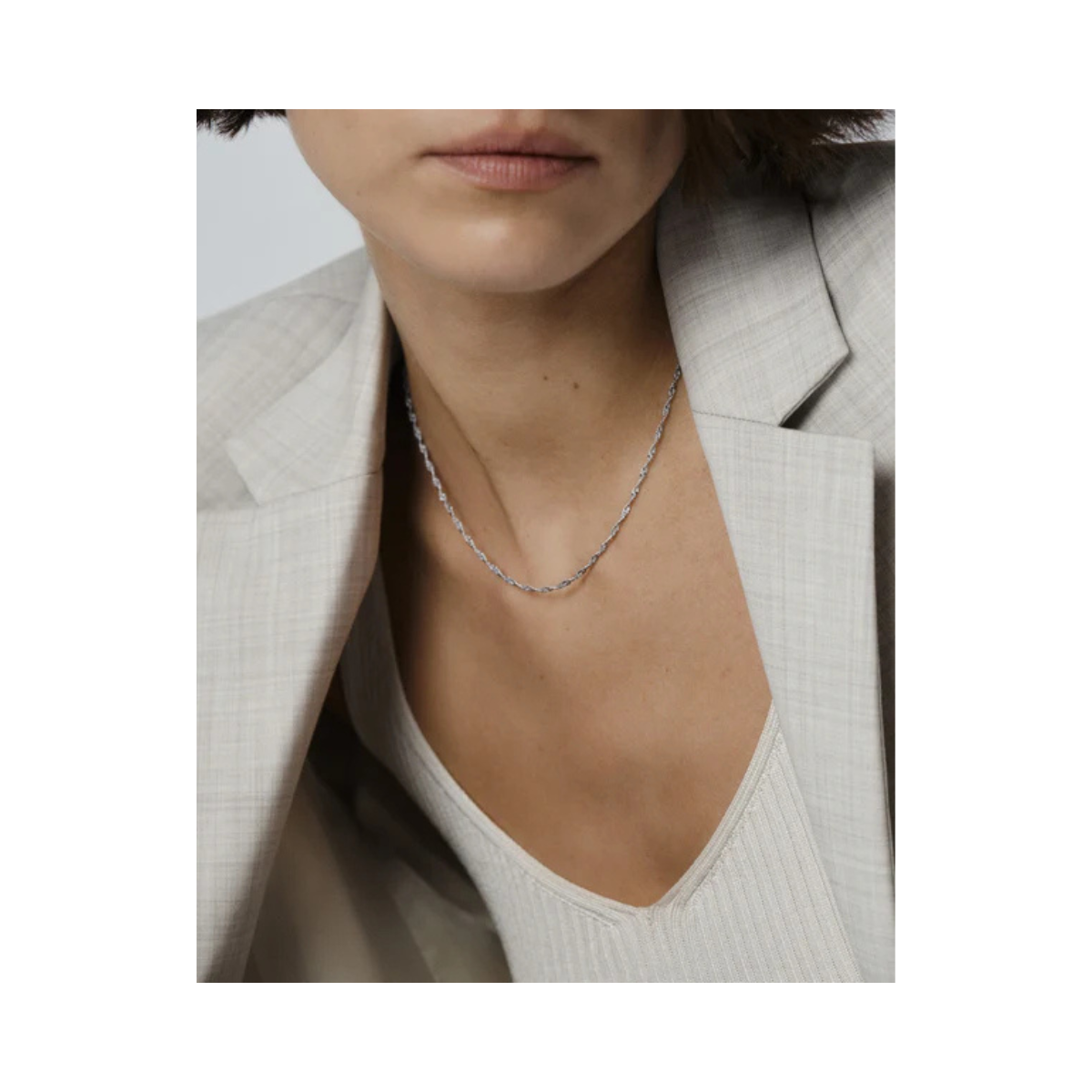 Twirl Silver Necklace - Silver