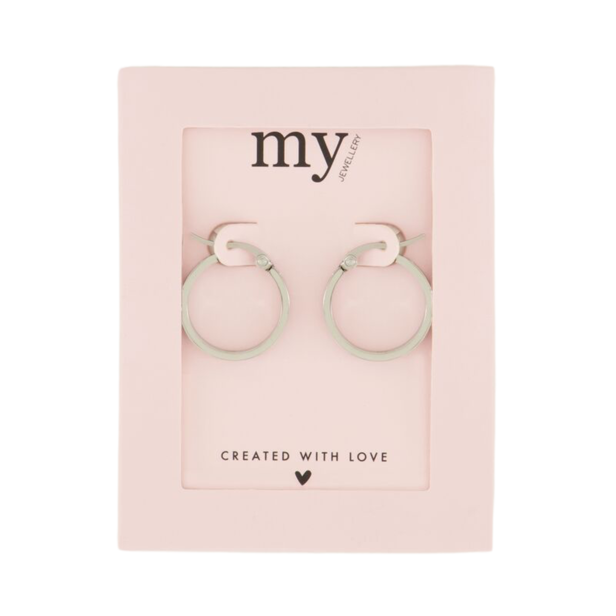 Earrings Engraved Hearts - Silver