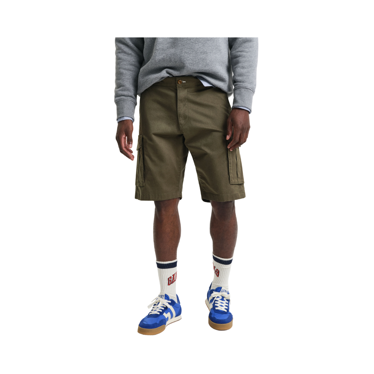 Relaxed Twill Cargo Shorts - Juniper Green