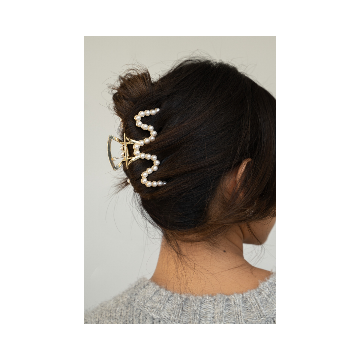 Hairclip wokkel gold pearls - Gold