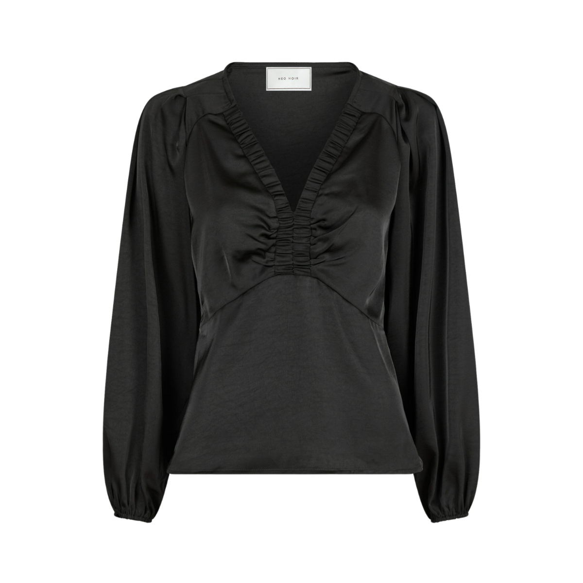 Istana Heavy Sateen Blouse - Black