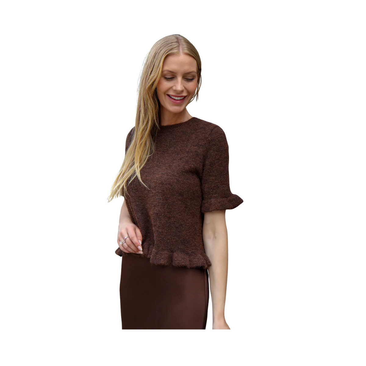 Landy Knit Blouse - Dark Brown