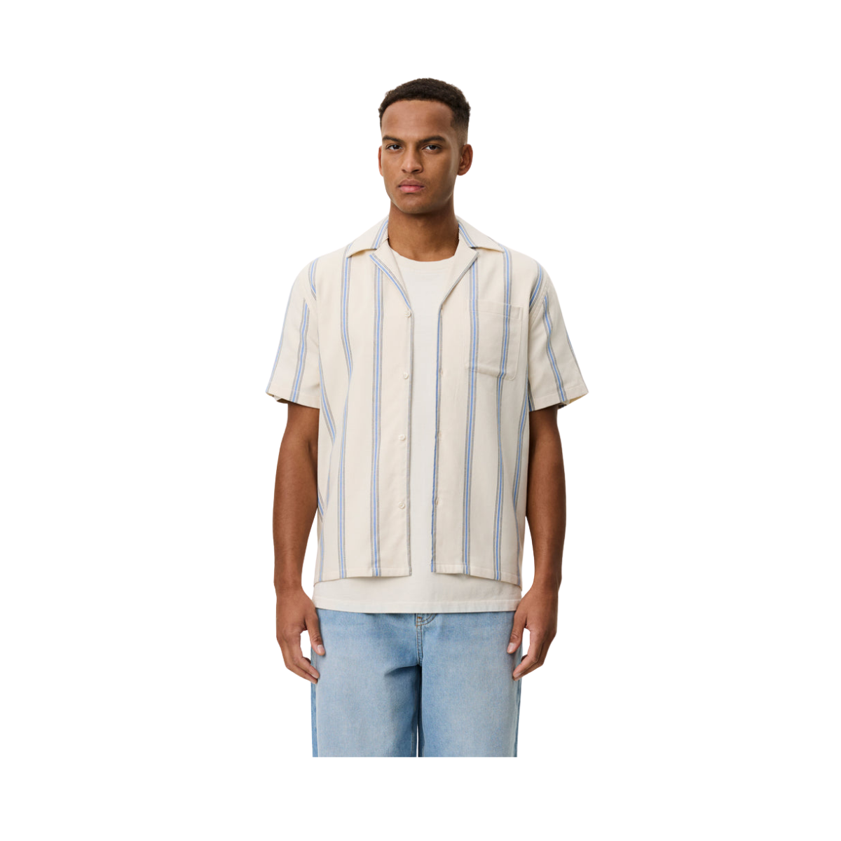 Lawson Stripe SS Shirt - 211 Eggnog White