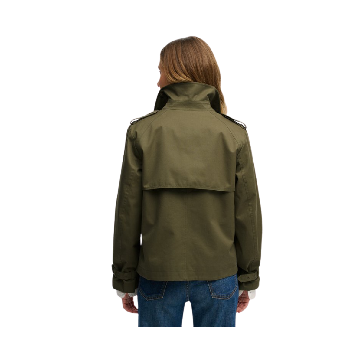 Short Trench Coat - Dusty Olive Green