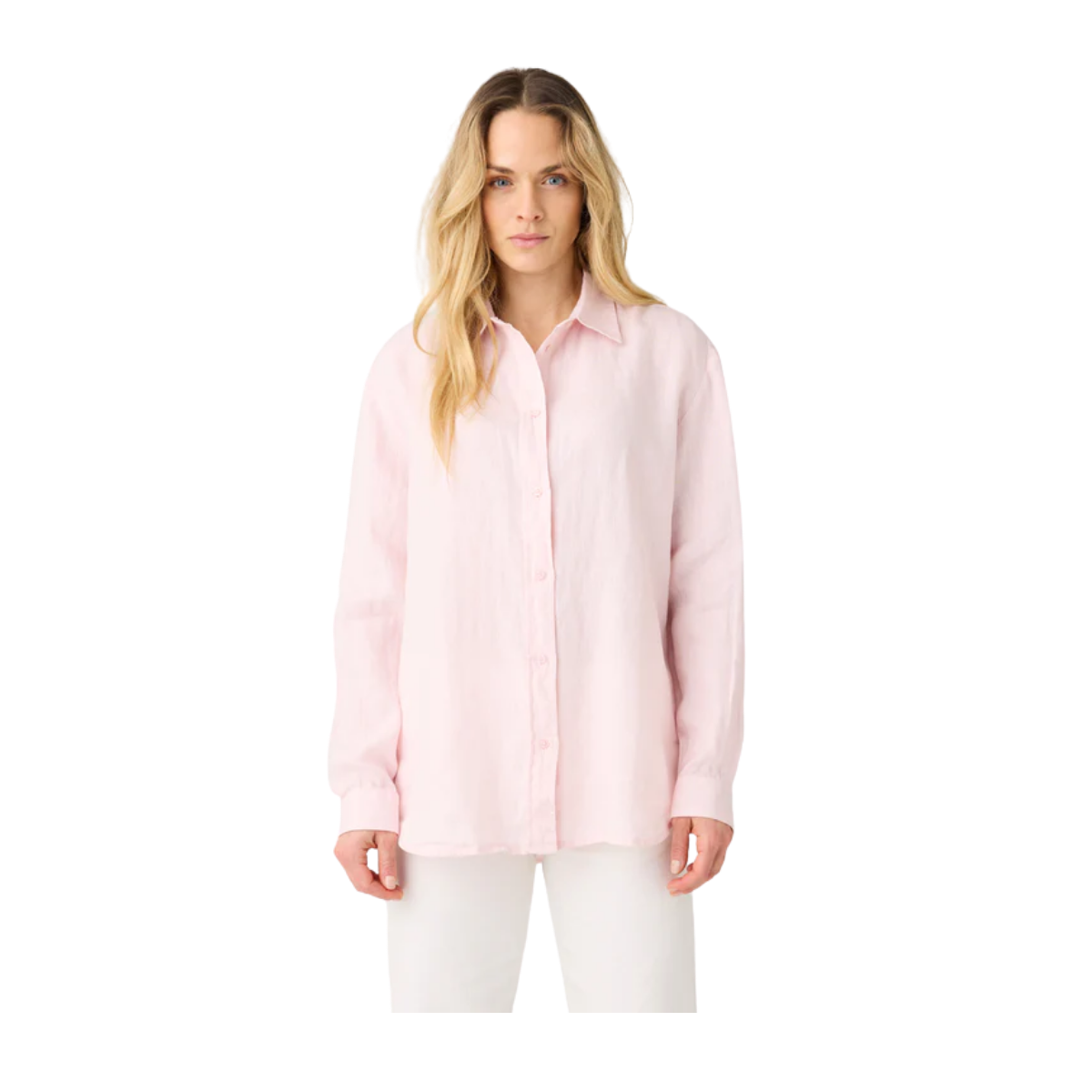 Loose Linen Shirt - Pink
