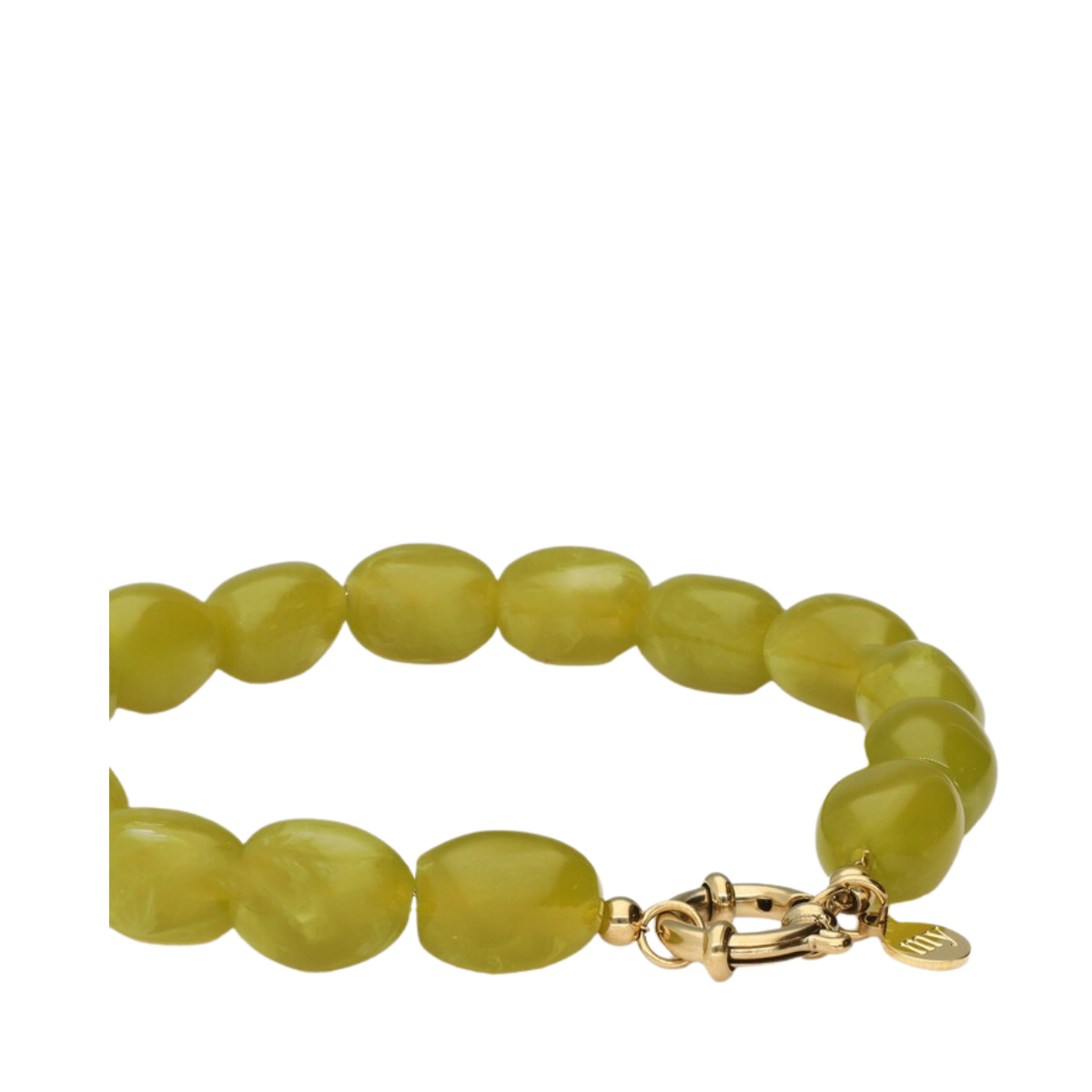 Bracelet Beads Green - Gold