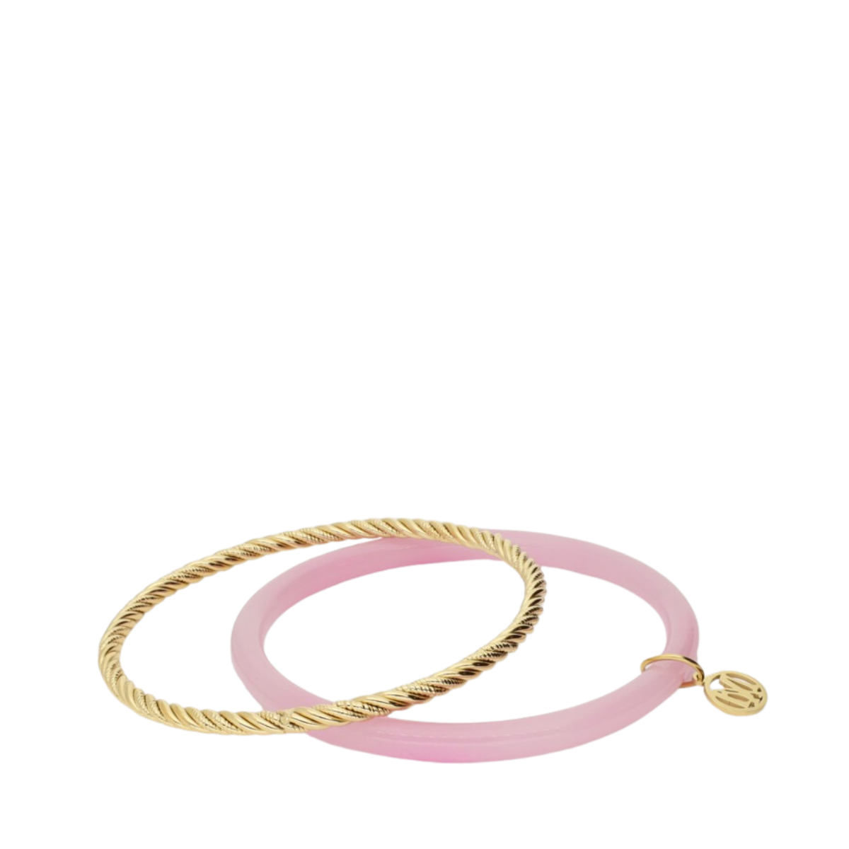 Bangle Set Thin Pink - Gold