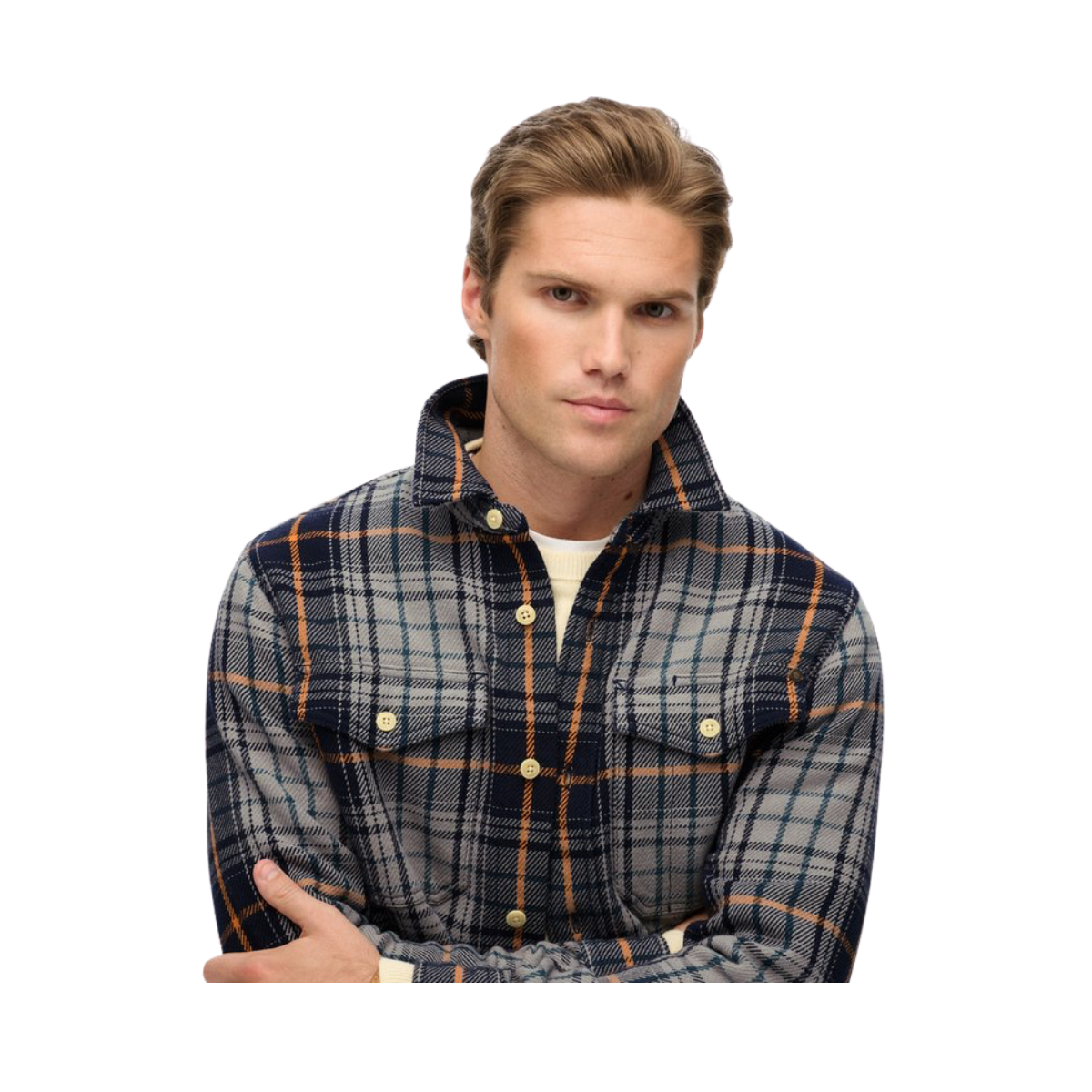 Merchant Heavy Checked Shirt - H7W Homestead Ombre Navy