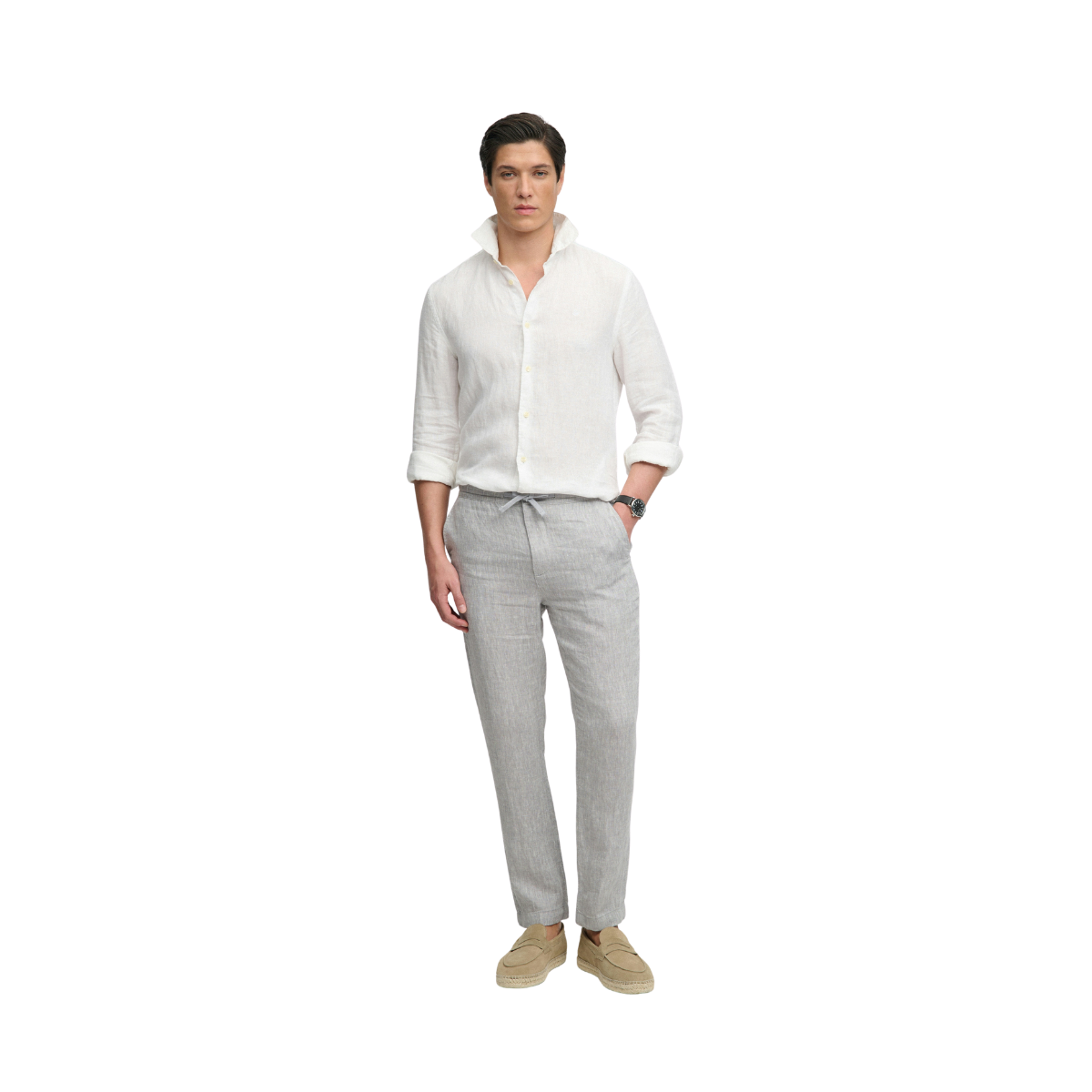 Merchant Linen Pant - Ash Grey Chambray
