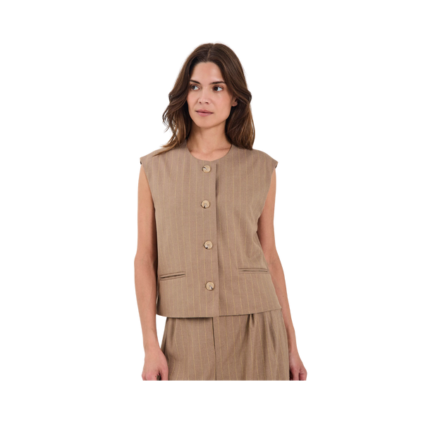 Novia Short Waistcoat - Yellow stripe