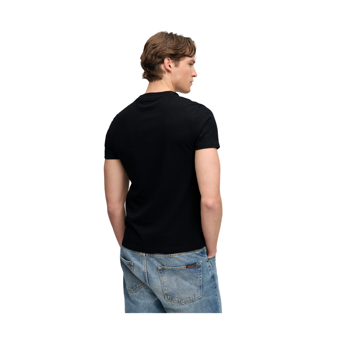 Essential Stacked Logo Emb Tee - Black/Black