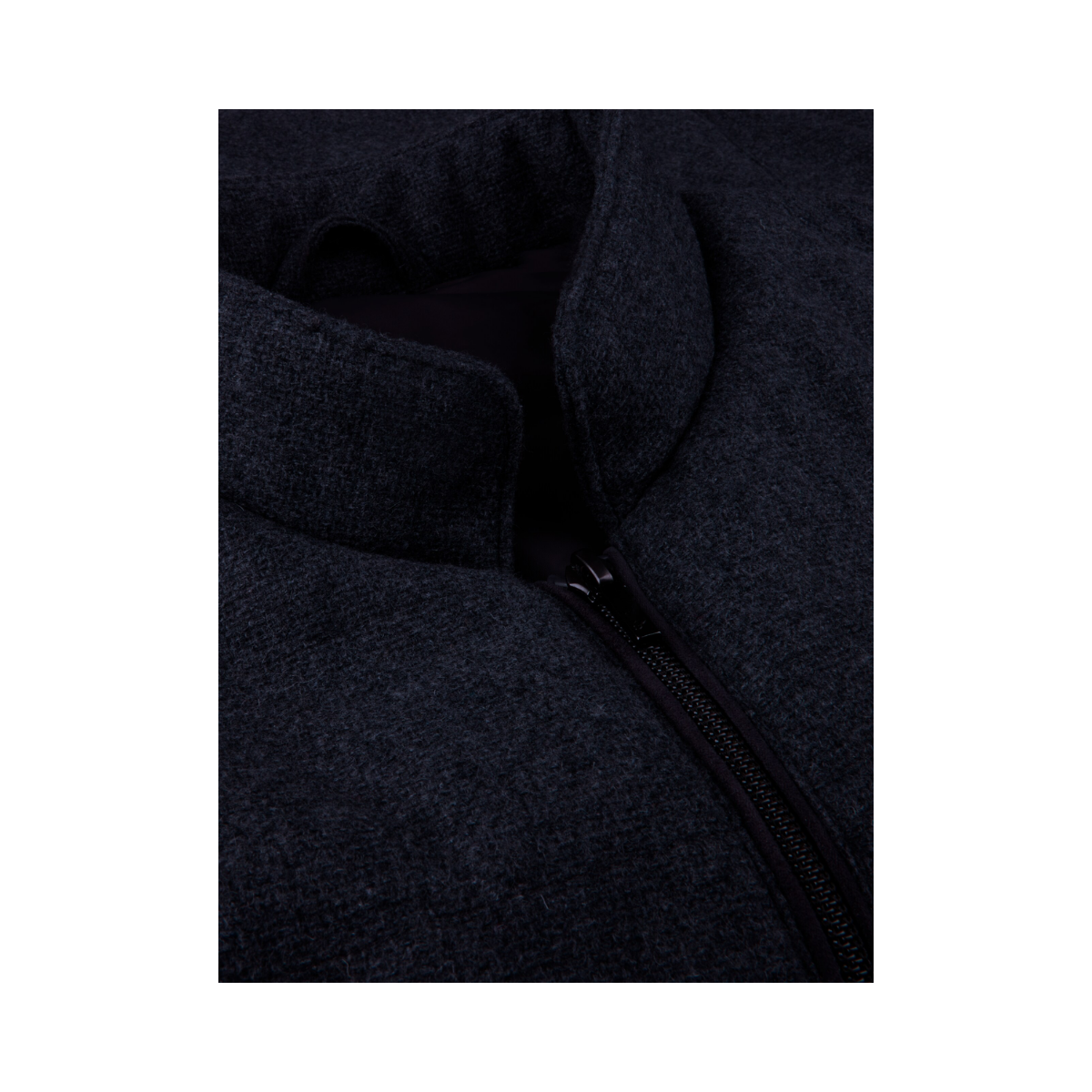 Vest Zip Alcantra Textured - Navy