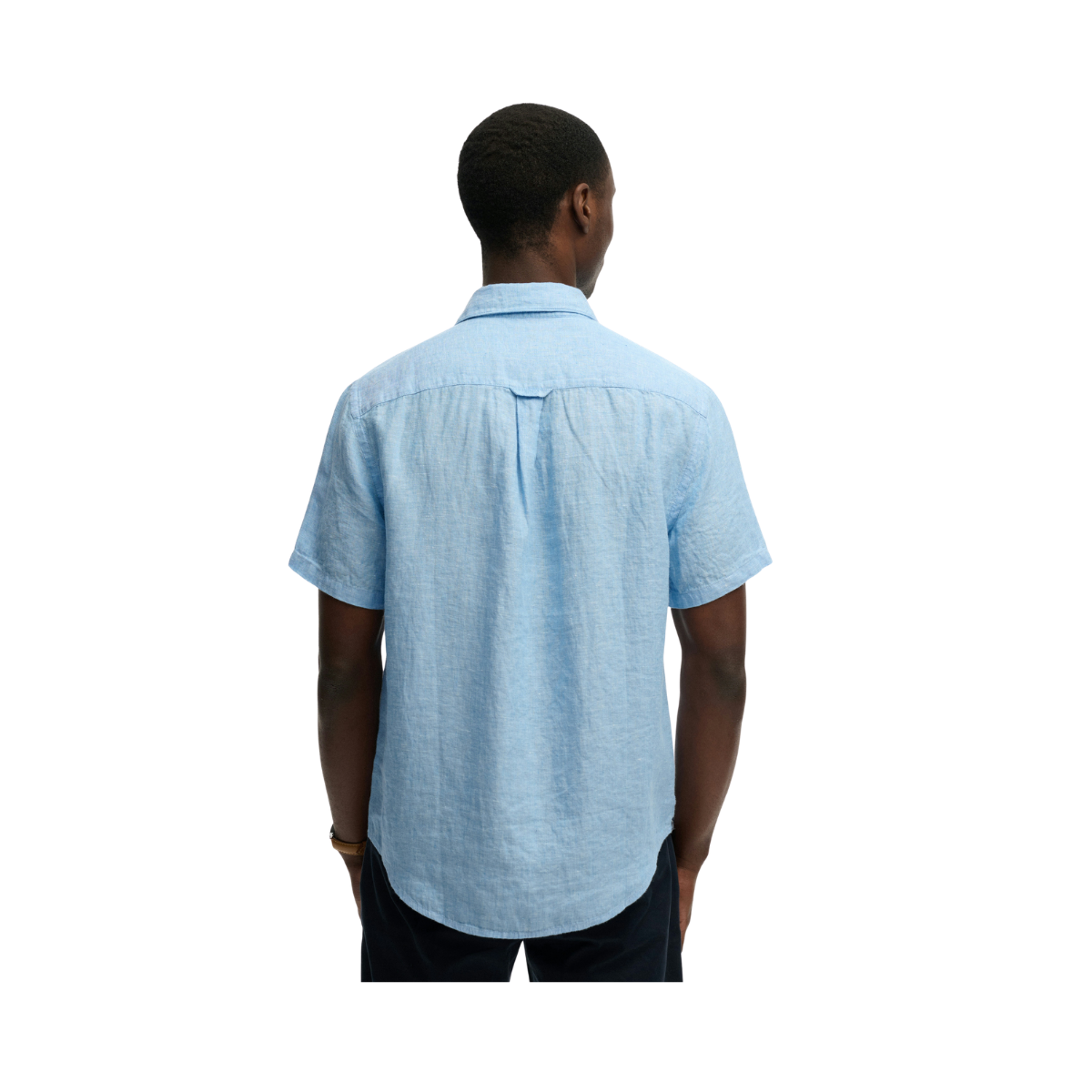 Riviera S/S Linen Shirt - Sky Blue Chamb