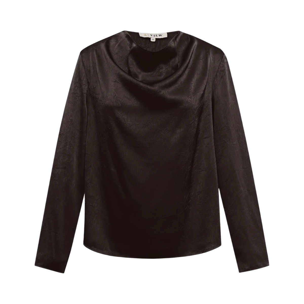 Sinda Drape Blouse - Dark Brown