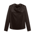 Sinda Drape Blouse - Dark Brown