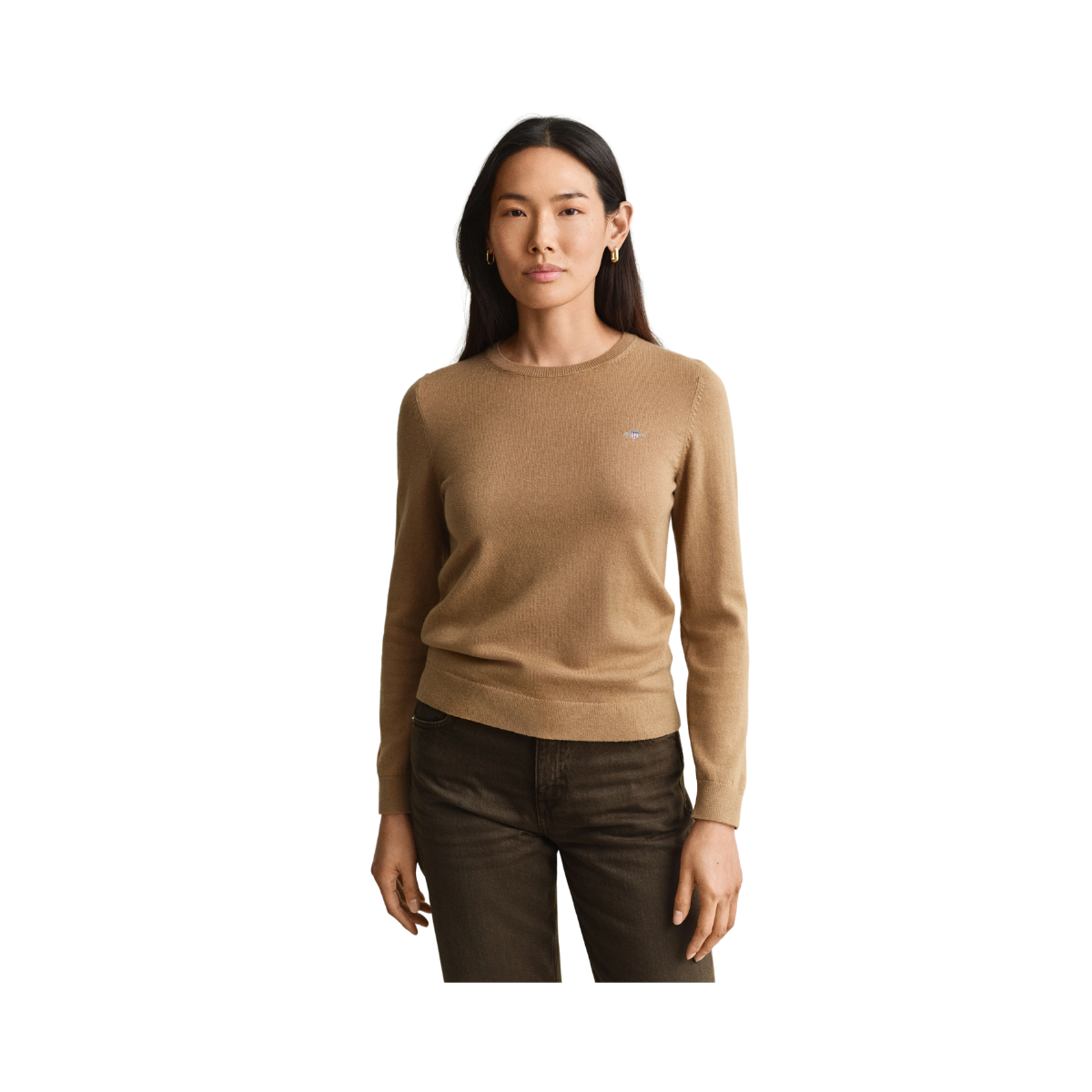 Wool Cotton C-Neck - Warm Khaki